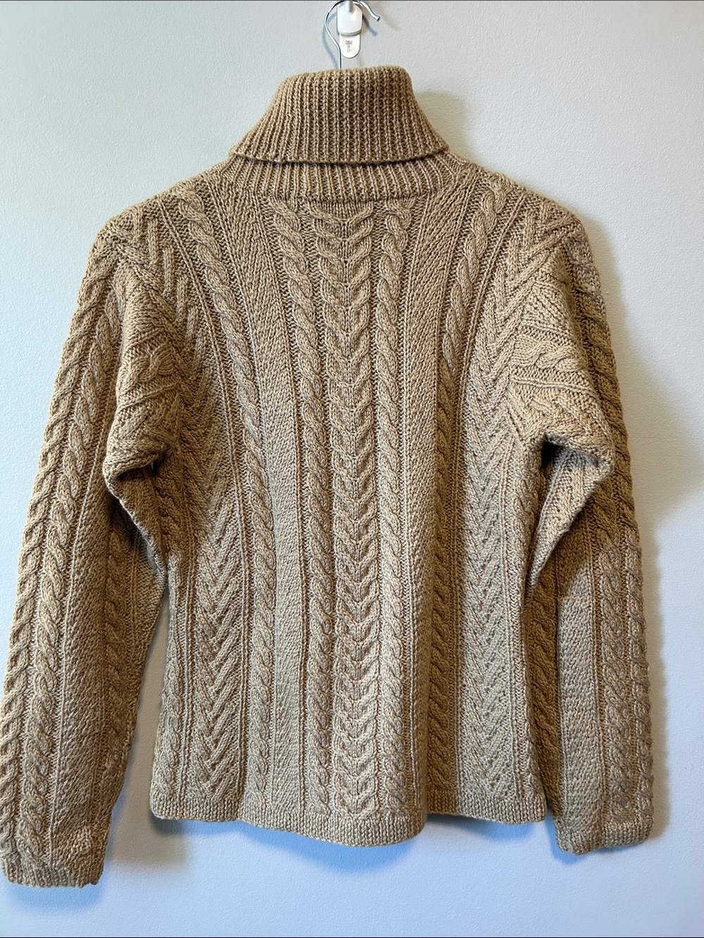 Lauren Ralph Lauren Wool Hand Knit Chunky Cable Knit Turtleneck Fisherman Sweate - Picture 10 of 11